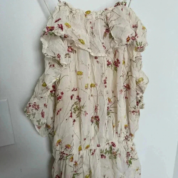 Zara White Dress with Floral Details Coquette Cottagecore - Picture 4 of 8